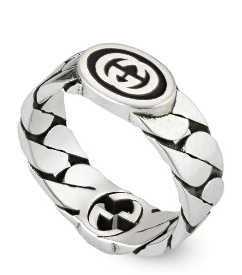 gucci alphabet ring|gucci interlocking g silver ring.